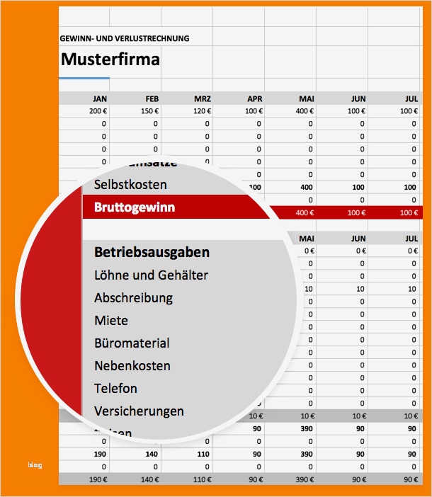 Gewinn Verlustrechnung Vorlage Steuererklärung Einzigartig 7 Gewinn Und Verlustrechnung Vorlage