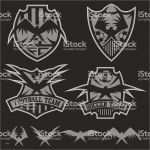 Gimp Vorlagen Schön Fußball Teamwappenset Mit Adlervektordesignvorlage Stock