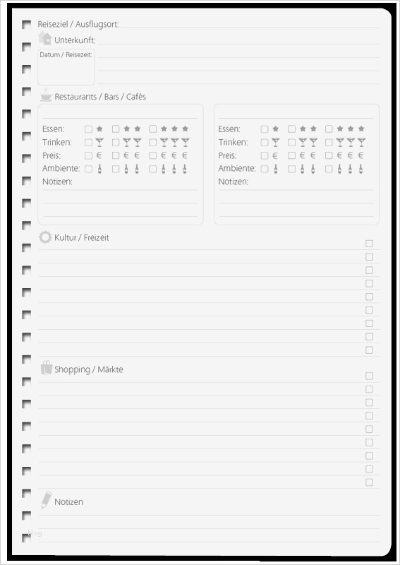 Glückstagebuch Vorlage Schönste Reisetagebuch Selbst Gestalten