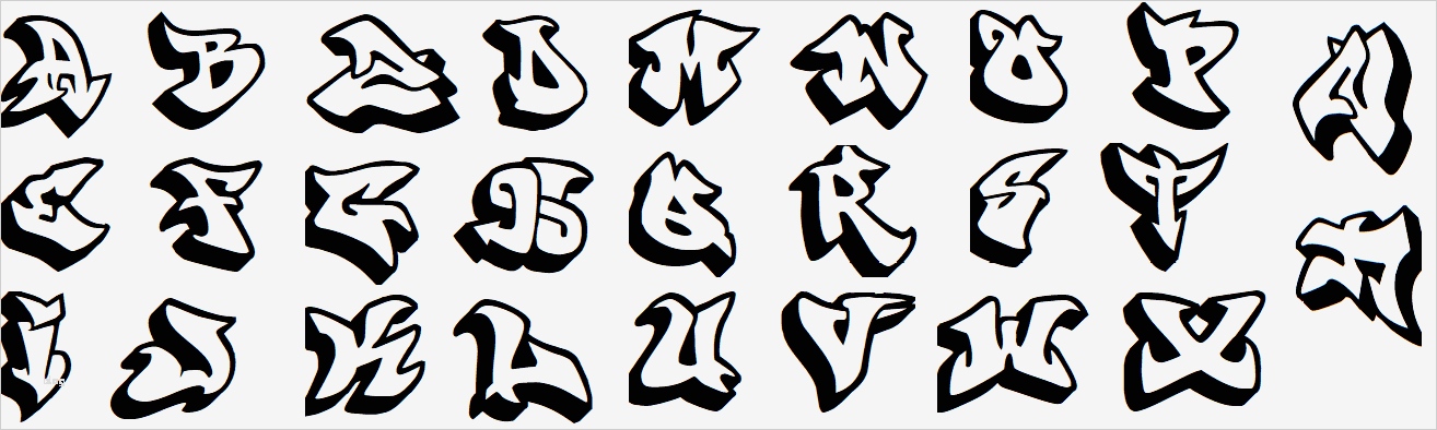 Graffiti Schrift Vorlagen Erstaunlich Graffiti Schrift Abc Alphabet Alle Buchstaben