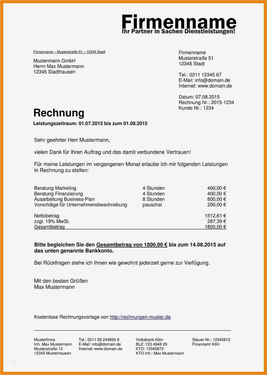 Gutachten Vorlage Word Großartig 12 Rechnungsvorlage Word