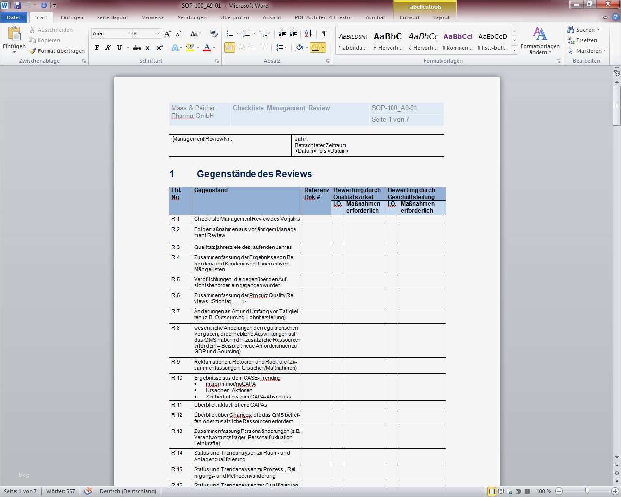 Gutachten Vorlage Word Süß sop 100 01 Qualitätsmanagement Und Managementverantwortung