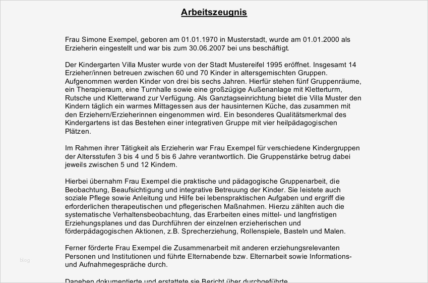 Gutes Arbeitszeugnis Vorlage Hübsch Arbeitszeugnis Gut Erzieherin Jetzt En