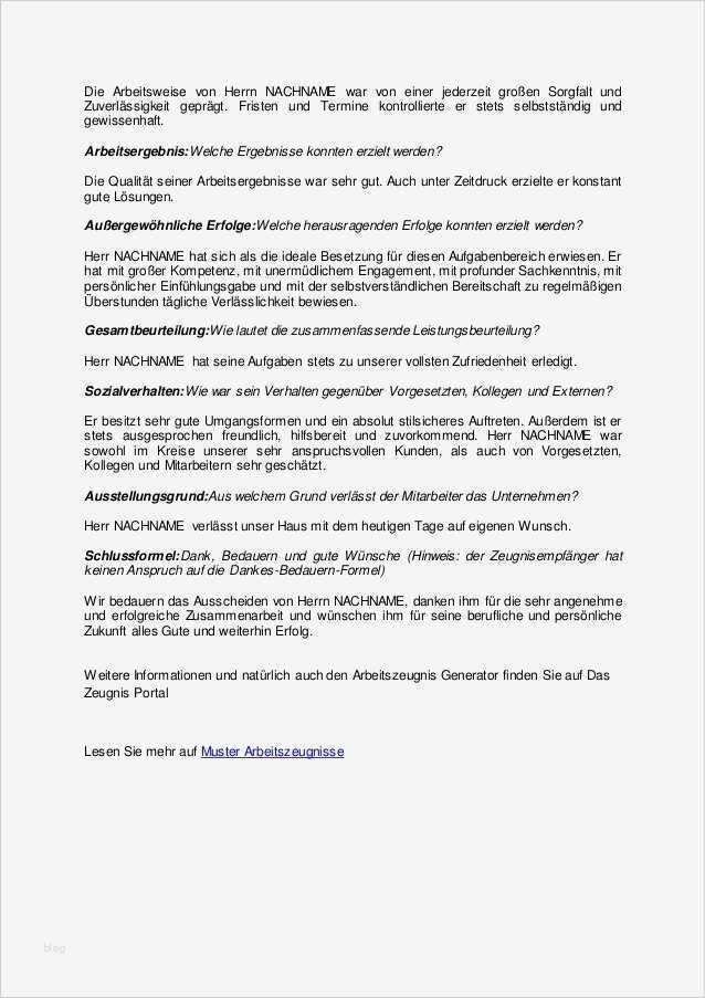 Gutes Arbeitszeugnis Vorlage Inspiration Musterarbeitszeugnisse Als Vorlage