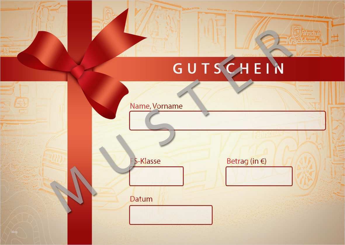 Gutschein Fahrschule Vorlage Elegant Geschenkidee Gutschein