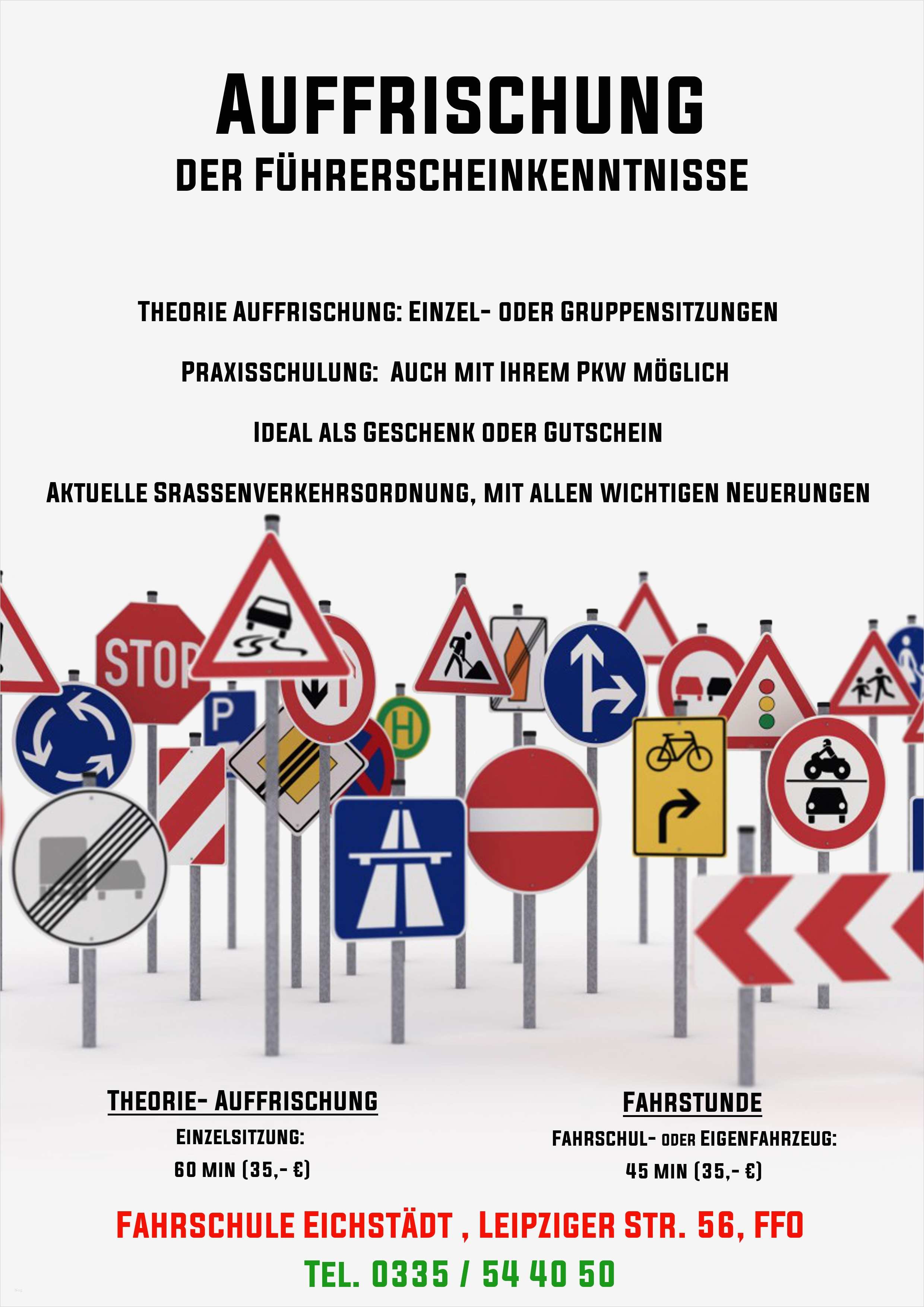 Gutschein Fahrschule Vorlage Gut Auffrischung