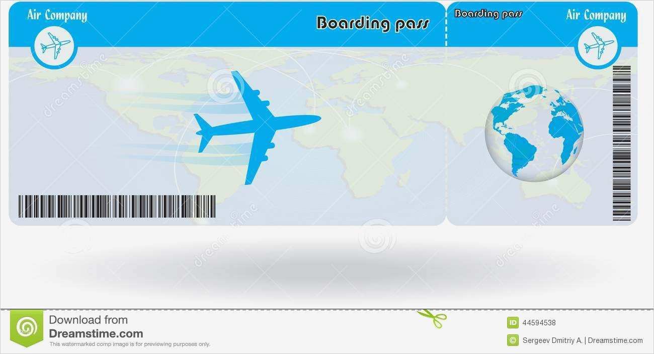 Gutschein Flug Vorlage Kostenlos Luxus Variante Des Flugtickets Vektor Abbildung Illustration