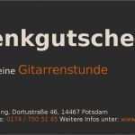 Gutschein Gitarrenunterricht Vorlage Angenehm Geschenkgutschein