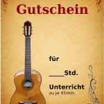 Gutschein Gitarrenunterricht Vorlage Luxus Berlin Gutscheine