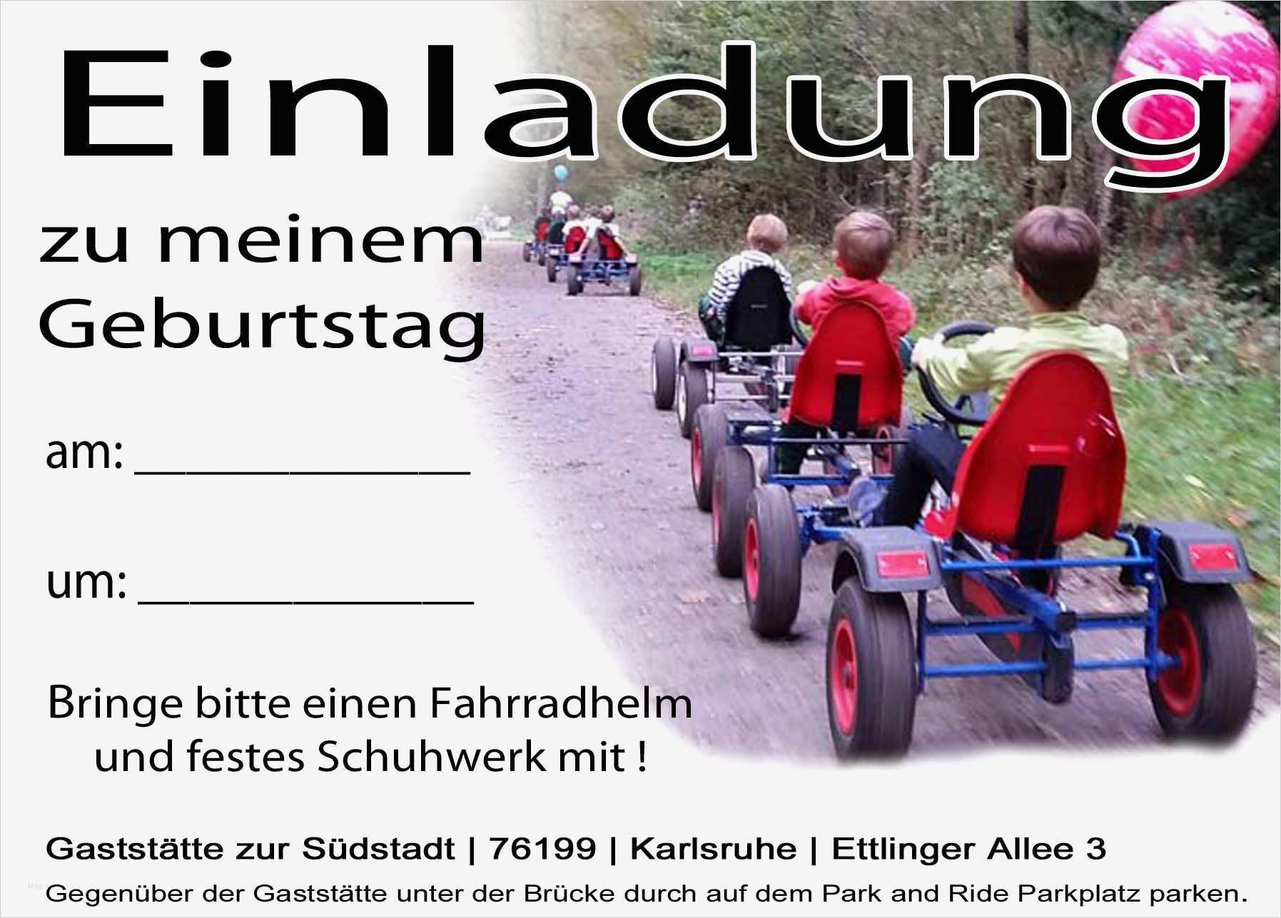 Gutschein Kartfahren Vorlage Fabelhaft Einladung Kindergeburtstag Kostenlos Einladungen