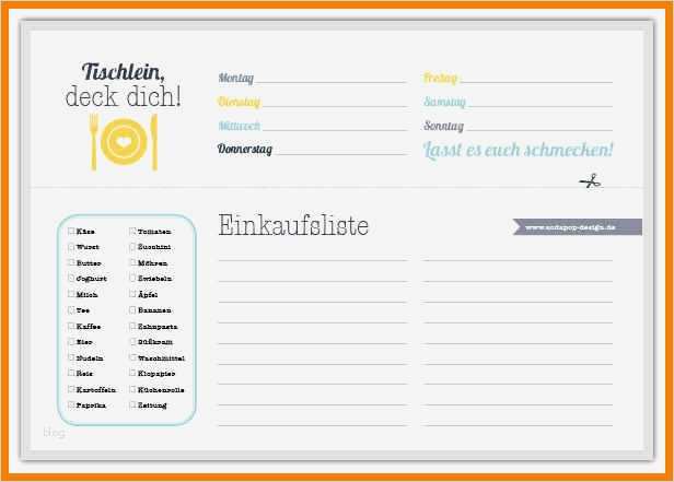 Gutschein Kochen Vorlage Wunderbar 5 Meü Wochenplan Vorlage