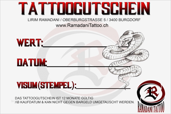 Gutschein Vorlage Tattoo Angenehm Tattoo Gutschein Vorlage Prime Gutscheincode