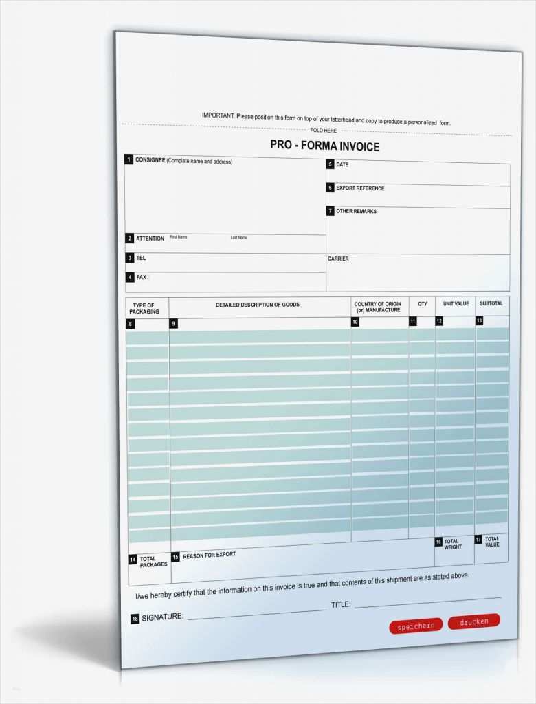 Handelsrechnung Vorlage Word Fabelhaft Pro forma Rechnung Pro forma Invoice • De formular Download