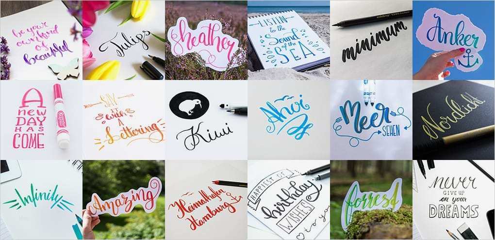Handlettering Vorlagen Bewundernswert Handlettering Lernen Schritt Für Schritt Mit Vorlagen