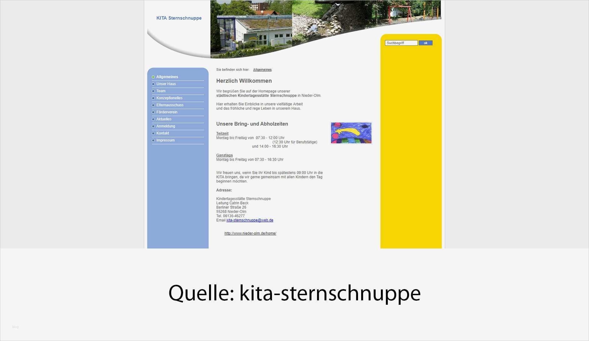 Handwerker Homepage Vorlagen Erstaunlich Kita Sternschnuppe – Professionelle Websites Erstellen