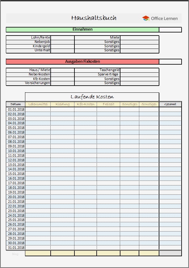 Haushaltsbuch Excel Vorlage Mac Hübsch Kostenlose Haushaltsbuch Vorlagen 2018 Fice Lernen