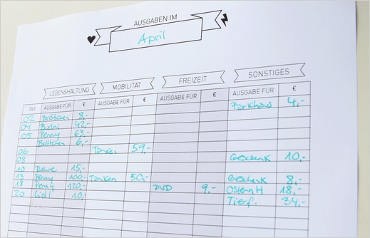 Haushaltsbuch Vorlage Kostenlos Fabelhaft Wo Geht Eigentlich Immer Das Ganze Geld Hin Alles Zum