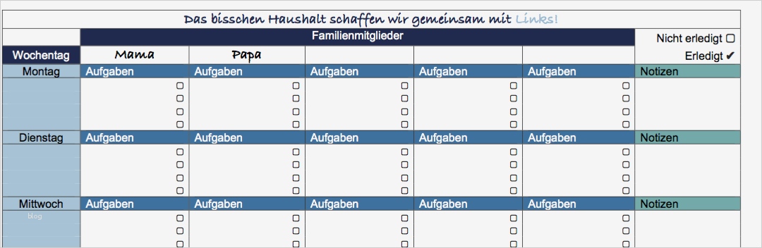 Haushaltsplan Muster Vorlagen Schönste Wochenplan Für Singles