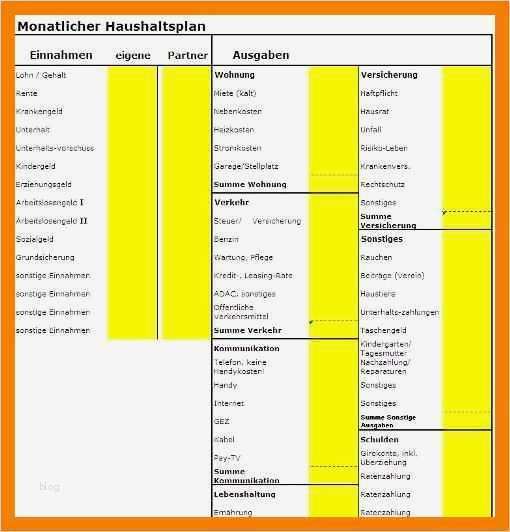 Haushaltsplan Privat Vorlage Neu 15 Haushaltsplan Erstellen