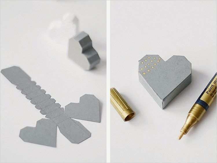 Herzen Basteln Vorlagen Gut Geometrische 3d Herzen Basteln