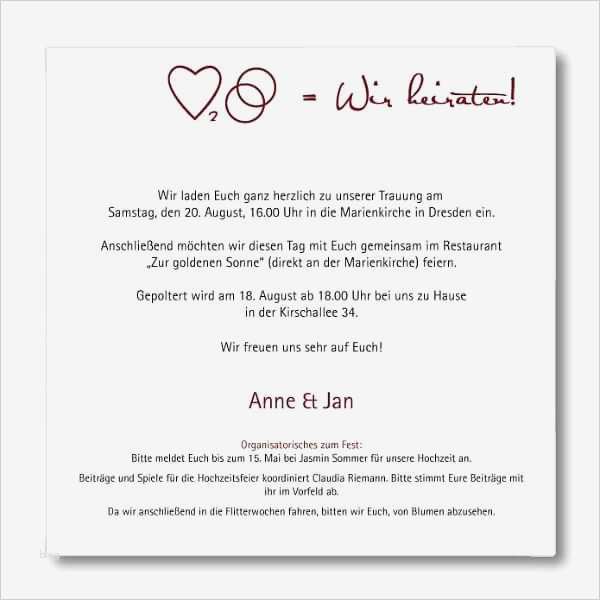 Hochzeitseinladungen Vorlagen Schön Hochzeitseinladungen Texte Muster Einladung Hochzeit