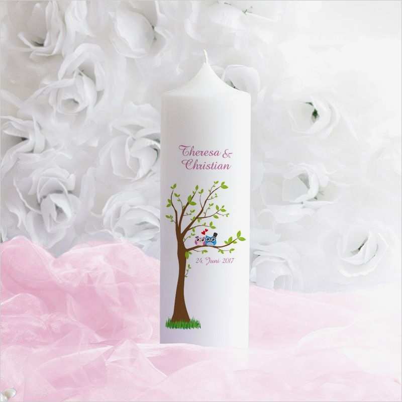 Hochzeitskerze Selber Machen Vorlagen Hübsch Hochzeitskerze "eulenliebe" Bei Meine Hochzeitsdeko