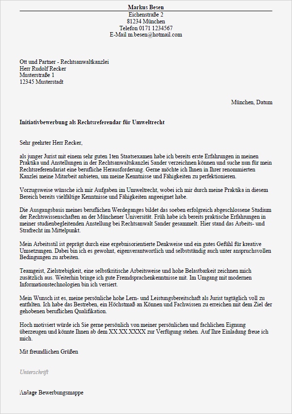 Homepage Rechtsanwalt Vorlage Elegant Bewerbung Rechtsreferendar Ausbildung sofort Download