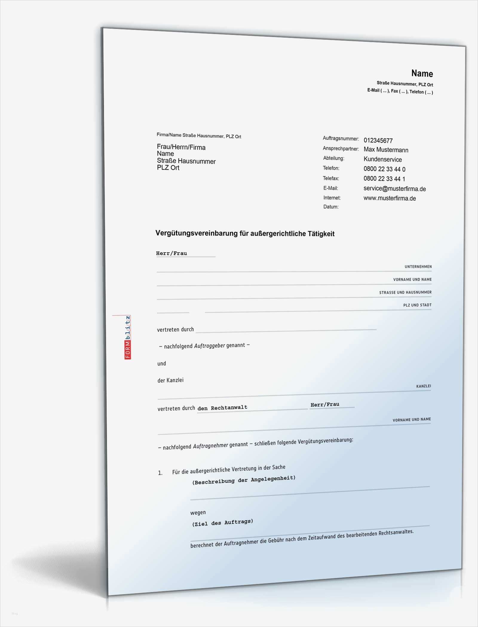 Homepage Rechtsanwalt Vorlage Elegant Vergütungsvereinbarung Rechtsanwalt