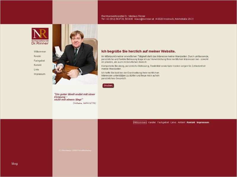 Homepage Rechtsanwalt Vorlage Genial Rechtsanwalt Dr Nikolaus Rinner Innsbruck 2009