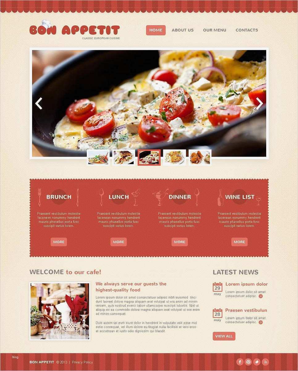 Homepage Vorlagen Kaufen Angenehm Bon Appetit HTML Homepage Vorlage