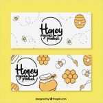 Honig Etiketten Vorlagen Kostenlos Wunderbar Hand Gezeichnet Honig Banner