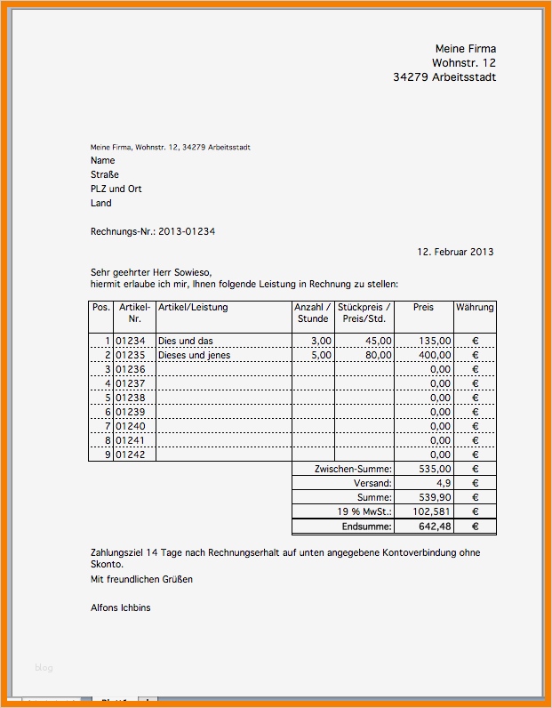 Honorarrechnung Vorlage Cool 8 Honorarrechnung Muster