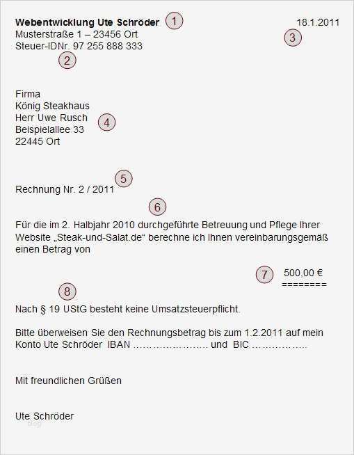 Honorarrechnung Vorlage Erstaunlich Rechnung Kleingewerbe Vorlage Rechnung Kleingewerbe