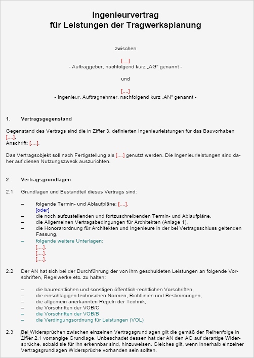 Honorarrechnung Vorlage Inspiration Ingenieurvertrag Tragwerksplanung Mit Avi Nach Hoai 2013