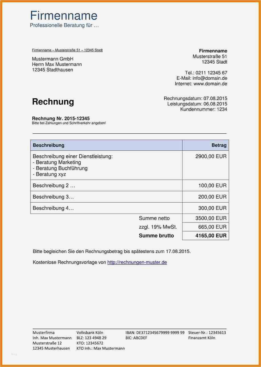 Hotelrechnung Vorlage Kostenlos Bewundernswert 20 Stornorechnung Vorlage