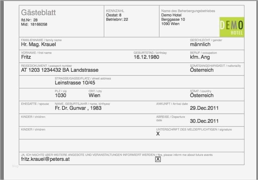 Hotelreservierung Englisch Vorlage Bewundernswert Feratel Gästeblätter Mit Einem Klick Aus Hotelsoftware