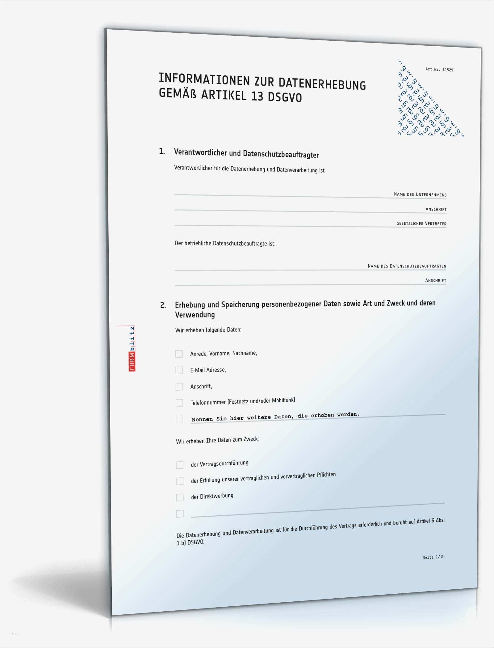 Html formular Vorlage Wunderbar Informationen Zur Datenerhebung Muster Zum Download