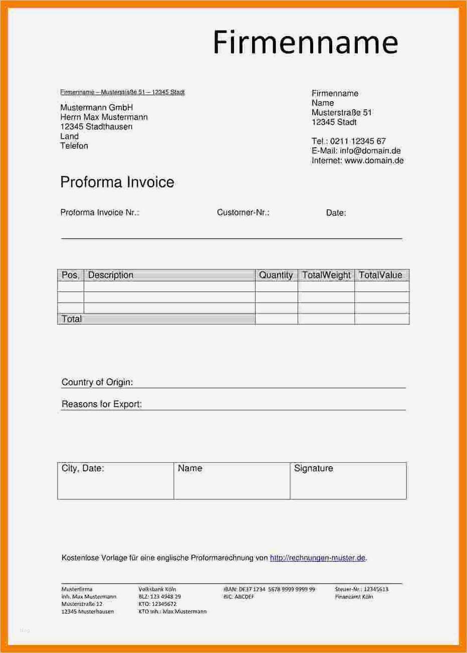 Html Kontaktformular Vorlage Erstaunlich 9 Proforma Rechnung formular