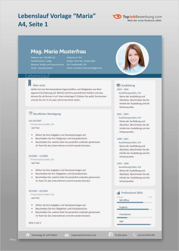 Html Seite Vorlage Süß Die Design Lebenslauf Vorlage "maria" Für Erfolgreiche