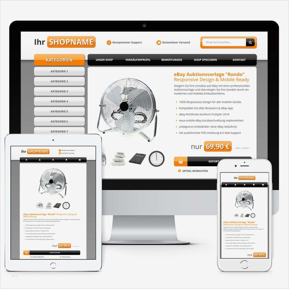 Html Vorlage Für Ebay Erstaunlich Ebay Auktionsvorlage Rondo orange Responsive Design HTML