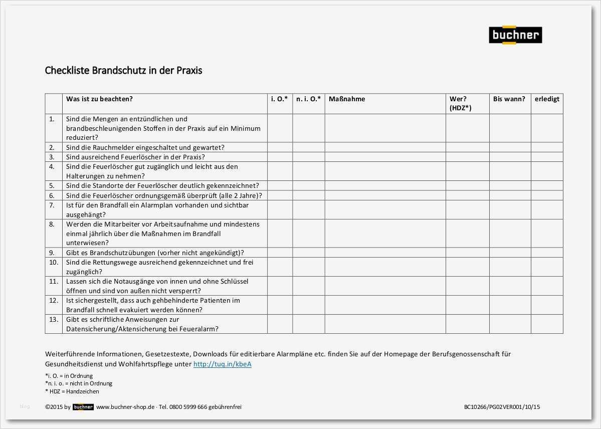 Hygieneplan Vorlage Fabelhaft Checkliste Brandschutz In Der Praxis Praxisbedarf Shop