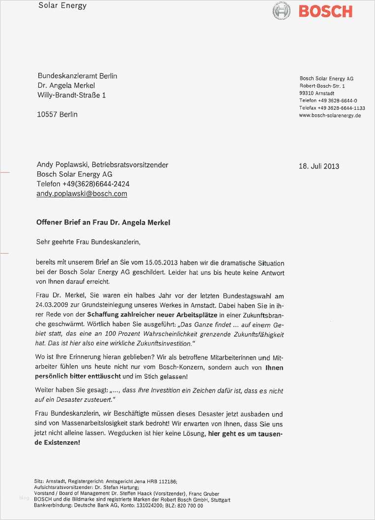 Ig Metall Kündigen Vorlage Erstaunlich Fener Brief An Bundeskanzlerin Merkel