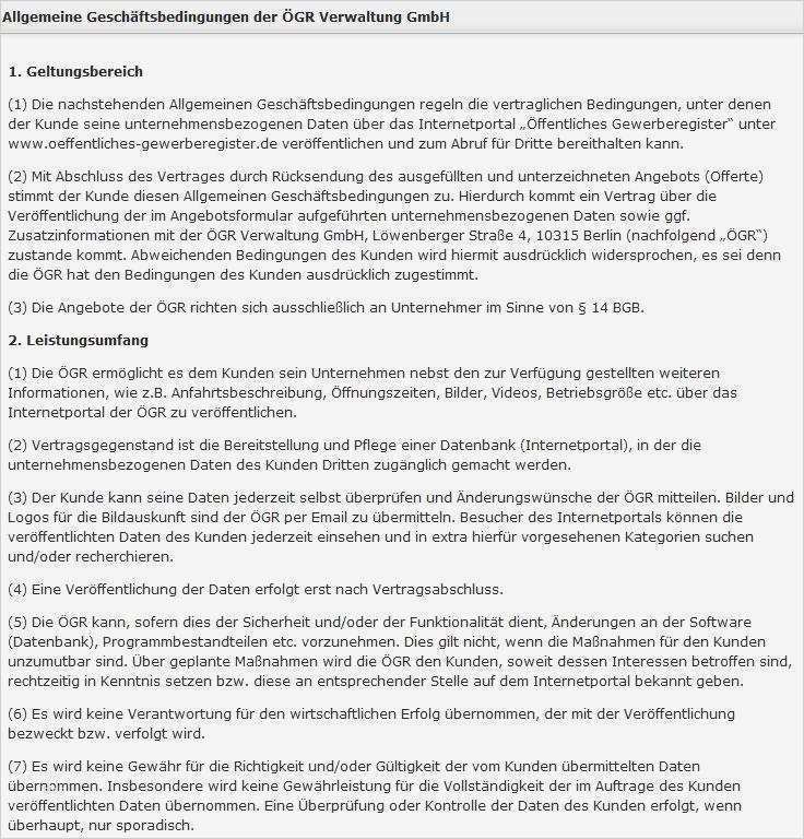 Imbiss Konzept Vorlage Angenehm Agb Der Ögr Gmbh Zentrales Ärzteverzeichnis Branchenbuch