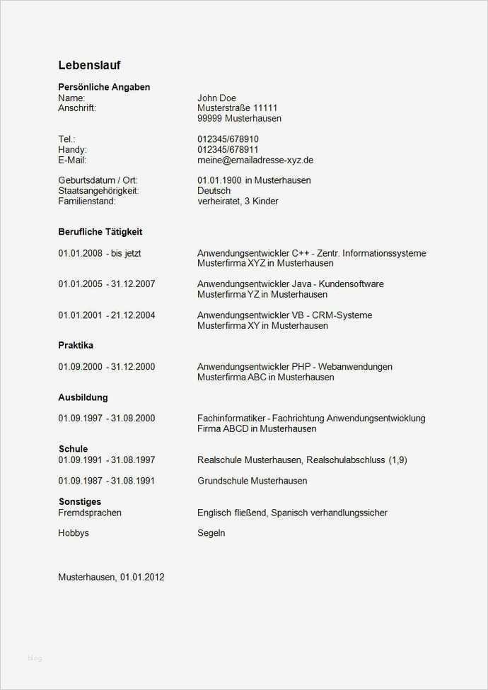 Immobilien Expose Vorlage Download Kostenlos Best Of Tabellarischer Lebenslauf Vorlage Herunterladen Neu