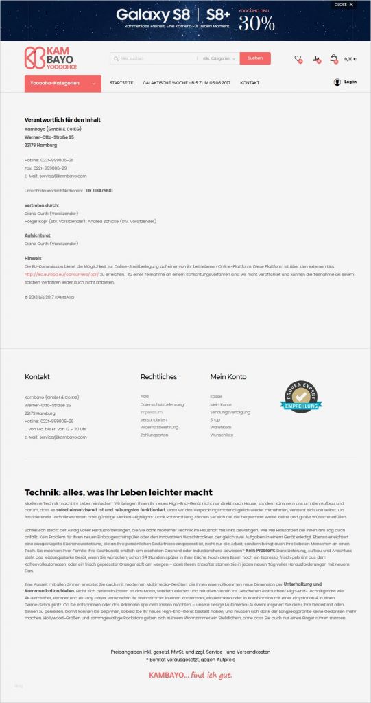 Impressum Ebay Kleinanzeigen Vorlage Wunderbar Fakeshop Kambayo Kambayo Das Herz Für Technik