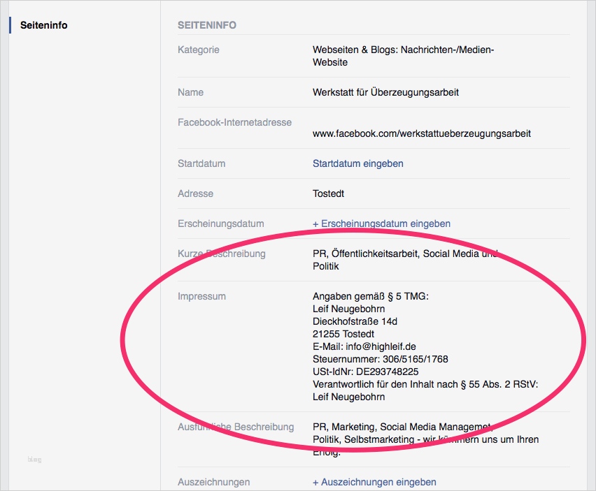 Impressum Für Facebook Seite Vorlage Inspiration 10 Tipps Für Eure Seite