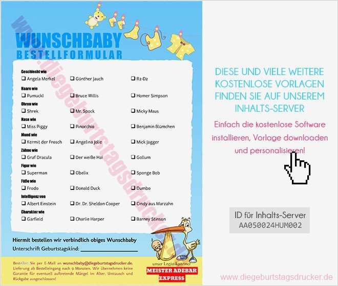 Impressum Vorlage Bewundernswert Lustiges Babybestellformular Für Geburtstagszeitung