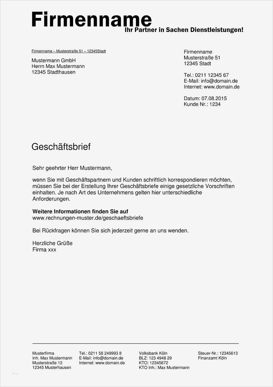 Impressum Vorlage Cool Kostenlose Geschäftsbrief Vorlagen En