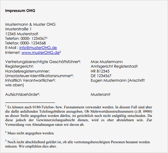Impressum Vorlage Hübsch Impressum Ohg Vorlage Zum sofort