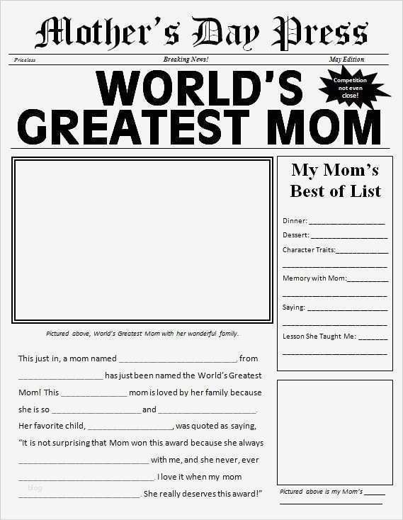 Indesign Gutschein Vorlage Gut Free Printable Mother S Day Newspaper Template